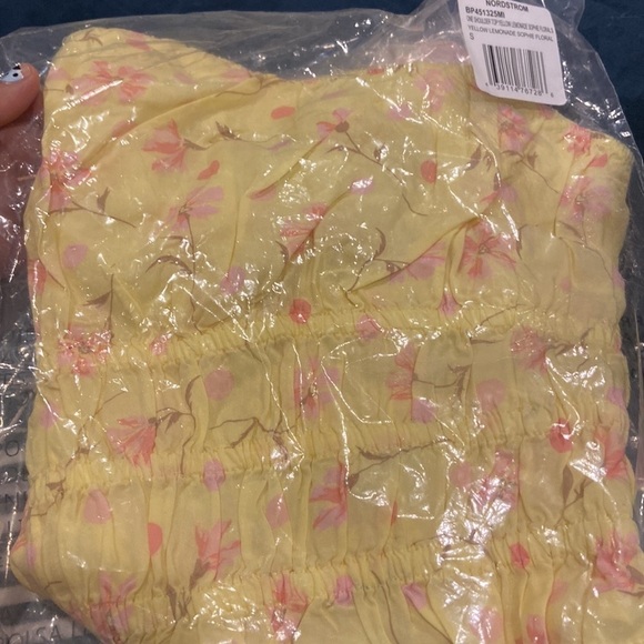 NWT one shoulder top yellow lemons a Sophie floral top size small - Picture 2 of 2